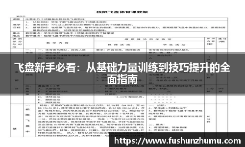 飞盘新手必看：从基础力量训练到技巧提升的全面指南